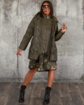 Geaca umpluta cu puf natural Candice, Military