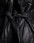 Pantaloni din piele cu talie înaltă Shea, Negru Culoare
