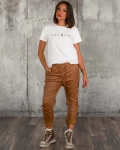 Pantaloni Faye, Culoare coniac