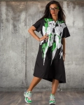Rochie Modern Art, Negru/Albastru