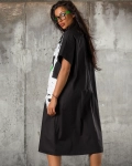 Rochie Modern Art, Negru/Albastru