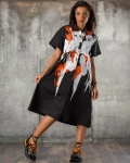 Rochie Modern Art, Negru/Albastru