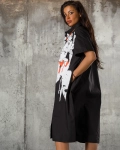 Rochie Modern Art, Negru/Albastru