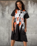 Rochie Modern Art, Negru/Albastru