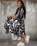 Rochie Monique, Negru/Alb