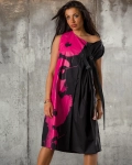 Rochie Gloria, Negru/Fuchsia