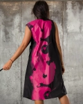 Rochie Gloria, Negru/Fuchsia