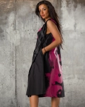 Rochie Gloria, Negru/Fuchsia