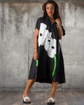 Rochie White Flowers, neagra