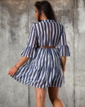 Rochie Lulu, Albastru/Alb