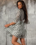 Rochie Lulu, Albastru/Alb